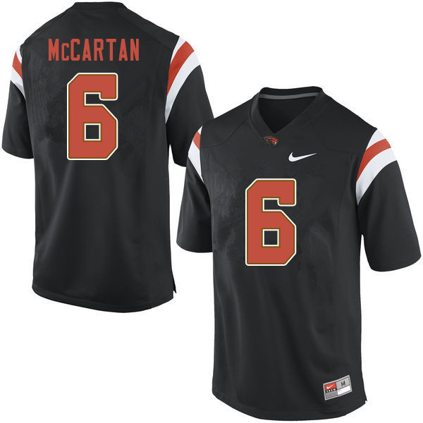 Men #6 John McCartan Oregon State Beavers College Football Jerseys Sale-Black